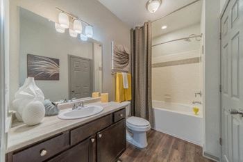 a bathroom with a shower and a sink and a toilet